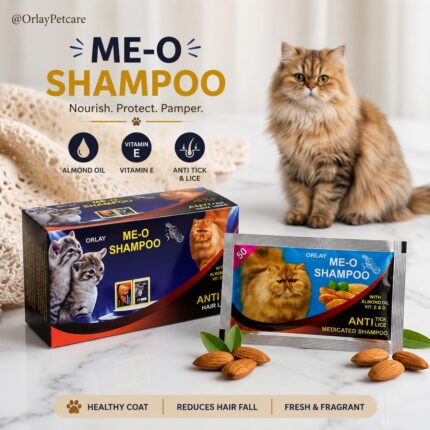 orlay me o medicated cat shampoo value pack – 12 + 1 free sachets for tick & flea protection